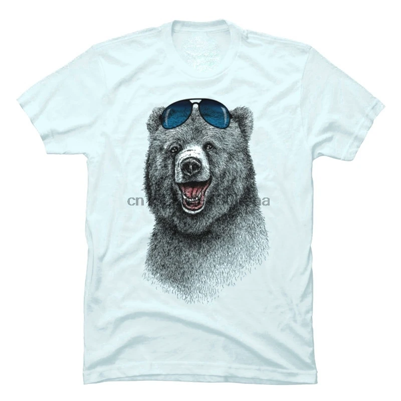 Модная мужская футболка с рисунком медведя из мультфильма Смеющийся