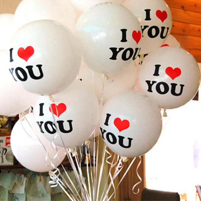 10 шт./лот 12 дюймов Печать I LOVE YOU латекс Воздушный шар с гелием годовщина свадьбы