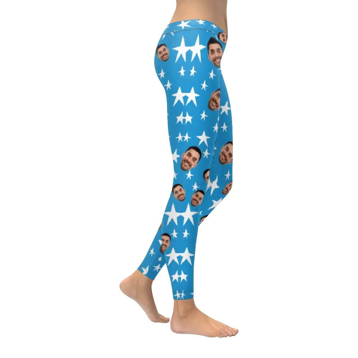 

Custom Face Five Pointed Star Style Low Rise Yoga Leggings