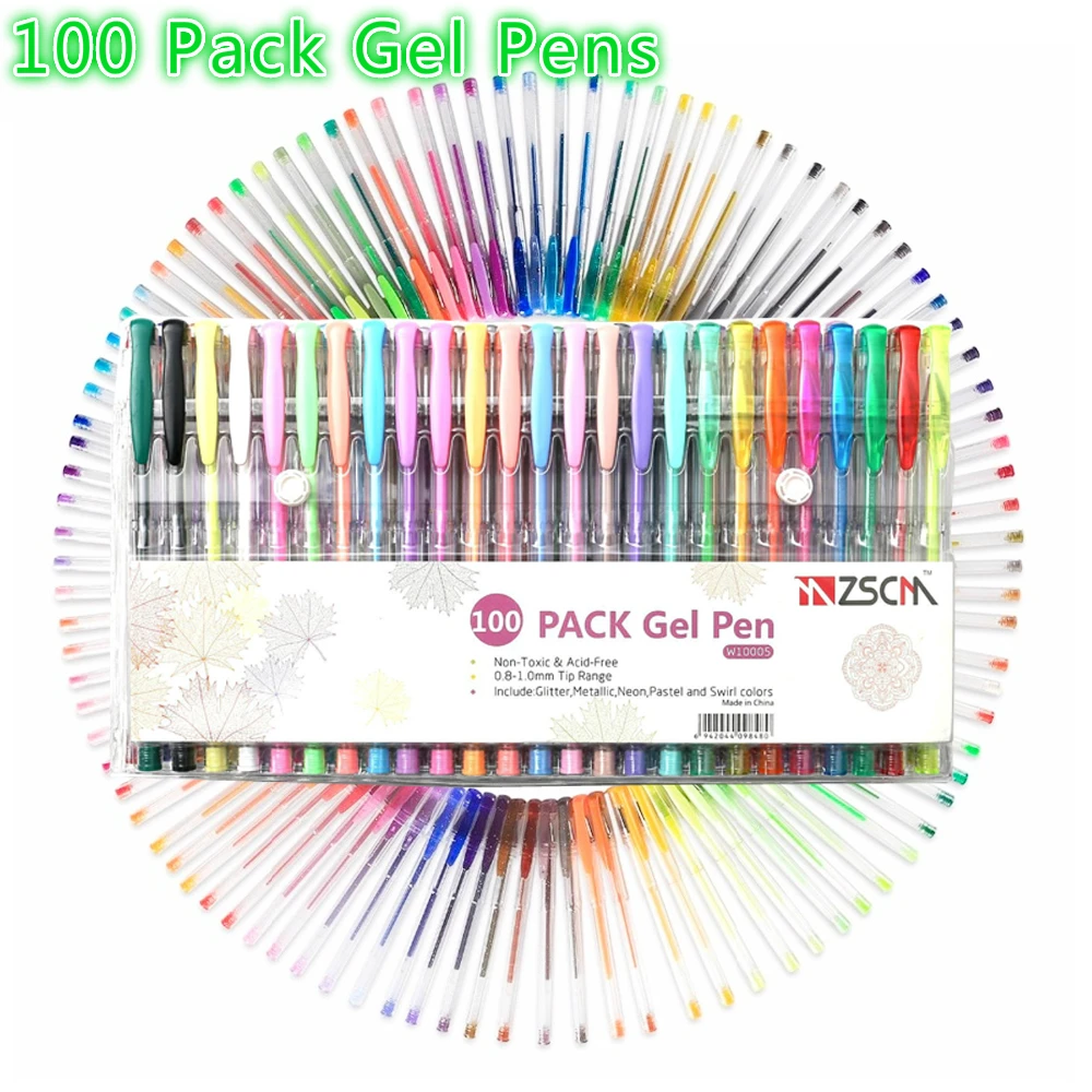 Набор гелевых ручек с блестками 100 шт.|Гелевые ручки| |