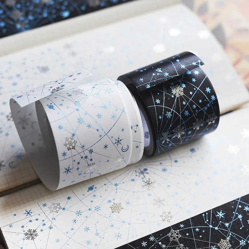 

50mm wide Star compass snow bronzing Decoration Washi Tape DIY planner scrapbooking diary album Masking Tape escolar