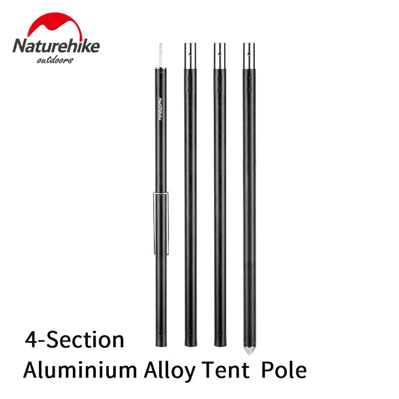 Naturehike Ultralight 4-Section Aluminium Alloy Tent Pole 1kg High Quality Tarp Pole 2.8/240cm Tent Accessories Camping Outdoor