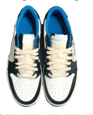 

Новые повседневные спортивные мужские модные туфли, кроссовки, Трэвис Скотт, дизайн фрагментов, высокие баскетбольные синие высокие брендо...
