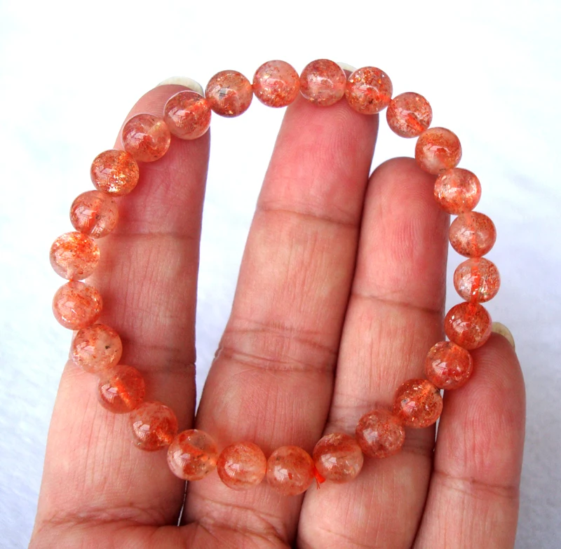 Женский браслет из натурального золота с круглыми бусинами 7 мм | Украшения и