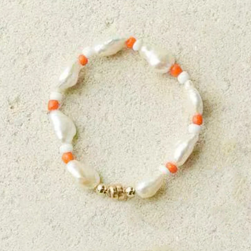 Exquisite Bracelet Of Natural Freshwater Pearls And Beaded Crystal Handmade Art Design Baroque Style 2020 New Year gift | Украшения и