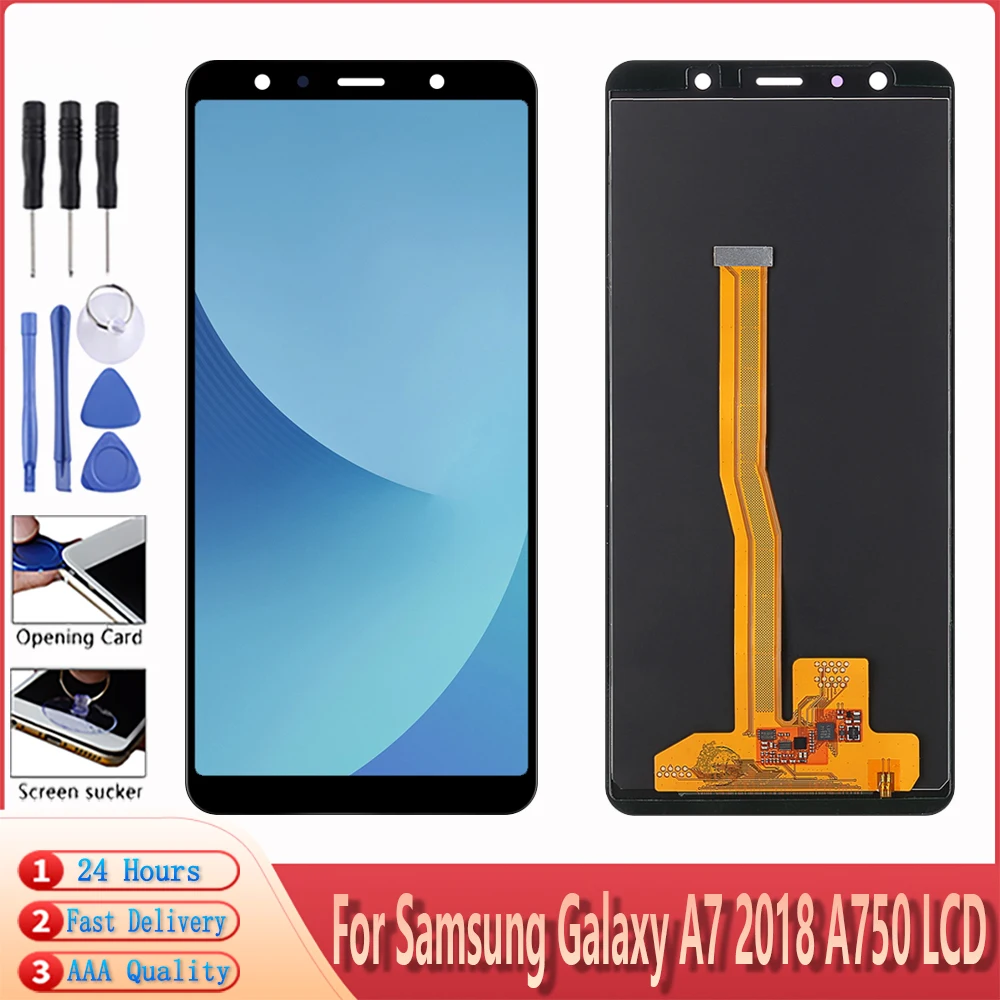 Высокое качество AAA для Samsung Galaxy A7 2018 ЖК A750 SM-A750F A750F ЖК-дисплей сенсорный экран с