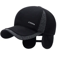 new warm mens winter wool baseball cap ear flaps brand snapback hats thicken cotton fitted cap gorra hombre trucker cap