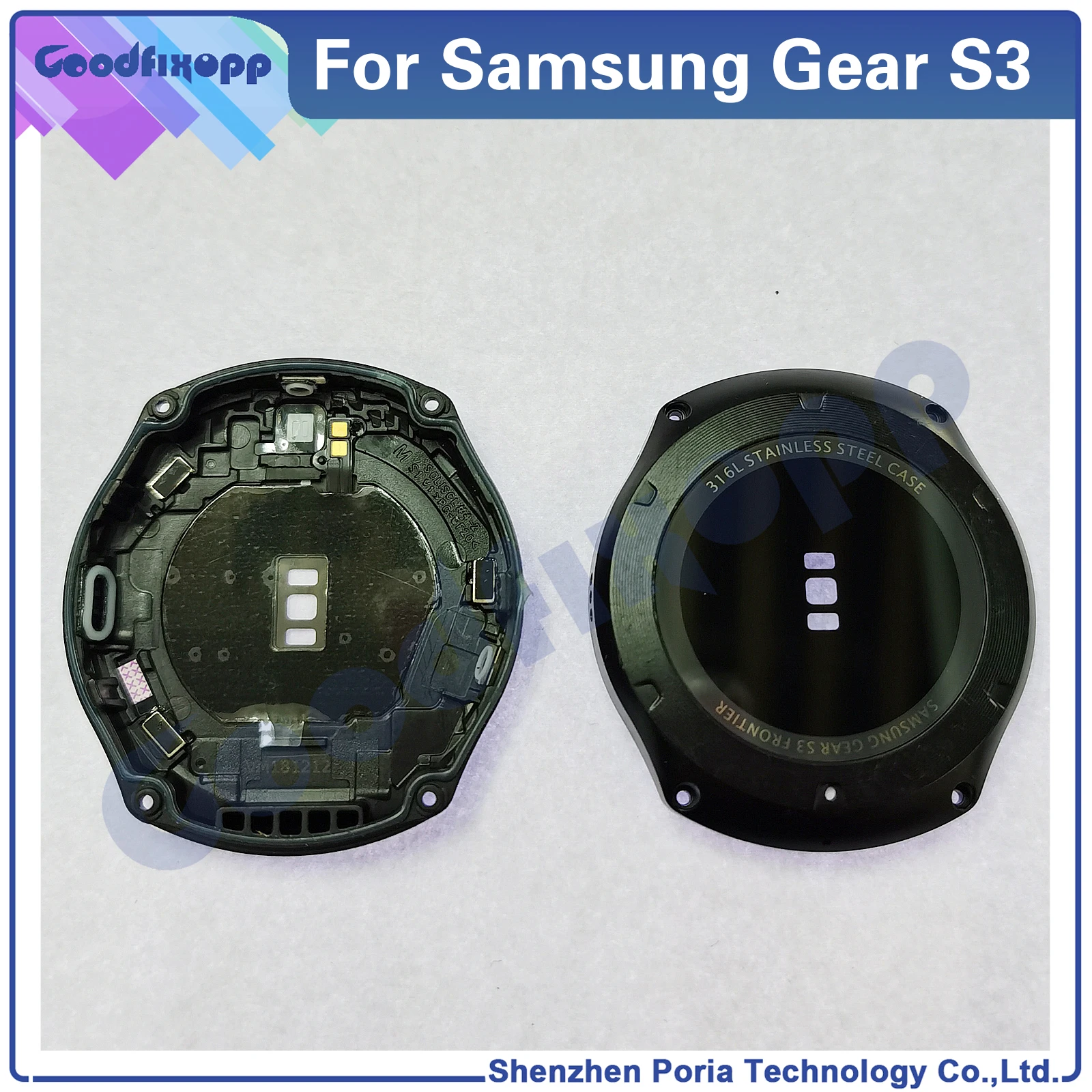 For Samsung Gear S3 Frontier / S3 Classic R760 R765 R770 R775 Watch Housing Shell Battery Cover Back Case Rear Cover Glass Lens