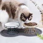 Керамическая миска для домашних животных, миска для кошек в скандинавском стиле, искусственная керамическая миска для кошек, консервированная тарелка, миска для корма для кошек с защитой от шеи
