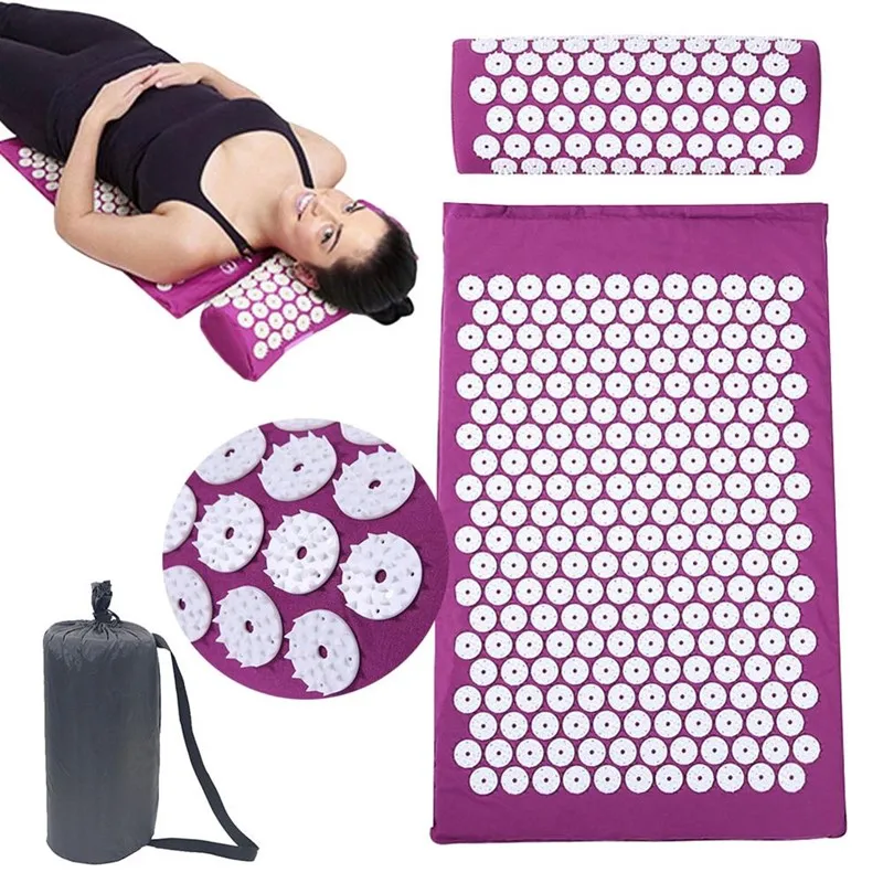 Массажная подушка для акупунктуры 66*42 см коврик йоги облегчающий боль в шее спине