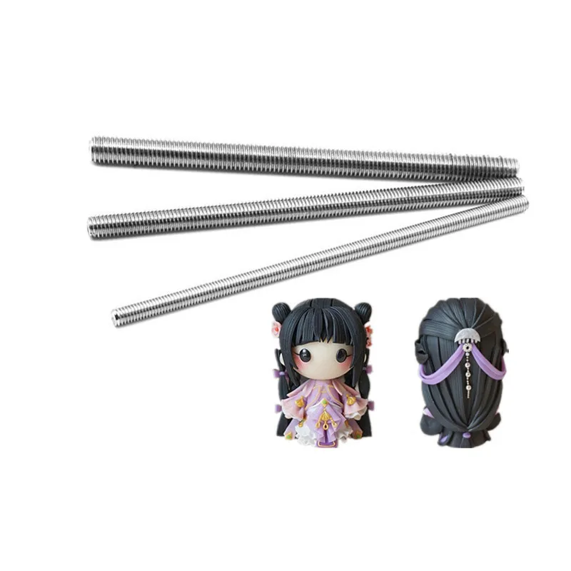

3pcs Pottery Clay Sculpture Hair Texture Screw Thread Tool Special Texture Effect Stick Polymer Clay Doll Making DIY Craft Tools