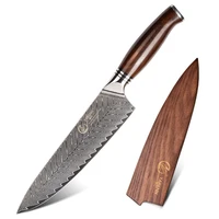 yarenh 8 inch chef kitchen cleaver 73 layer damascus high carbon steel knife sharp edges cooking knives with wooden sheath