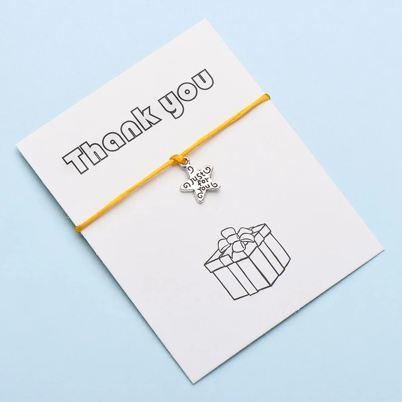 IYOE Wish Card Thank You очаровательные браслеты со звездочками для женщин и мужчин пара