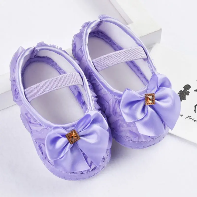 

Baby Girls Shoes Bowknot Solid Soft Sole Princess Newborn Shoes Flower Toddler Infant First Walker Child Elegant Cute Prewalker