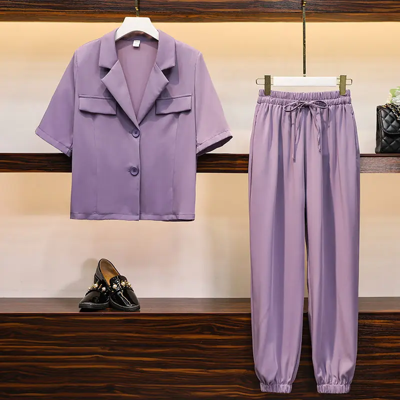 Костюм Женский Повседневный с коротким рукавом Модный комплект из двух