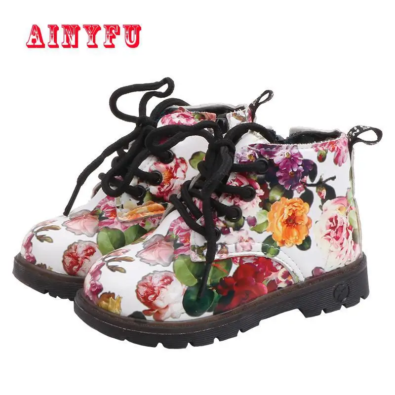 Ainyfu Kids Boots Autumn Pu Leather Waterproof Martin Brand Girls Boys Shoes Rubber Hot Sale Children B249 | Мать и ребенок