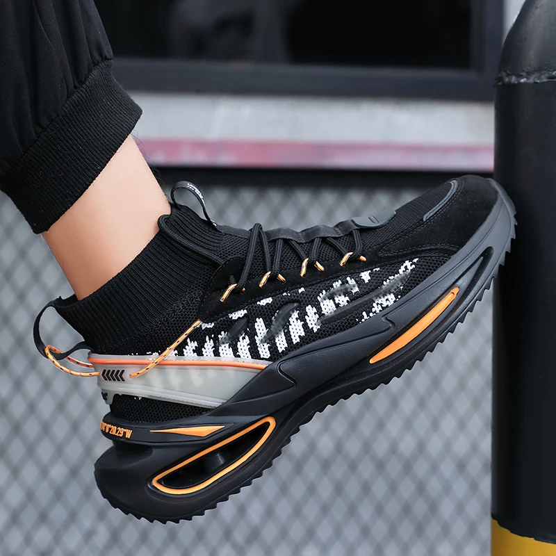 

2021 New Arrivals Shock-absorbing Sneakers Men Spring Autumn Breathable Running Shoes Mesh Sock Sport Shoes Man Walking Trainers