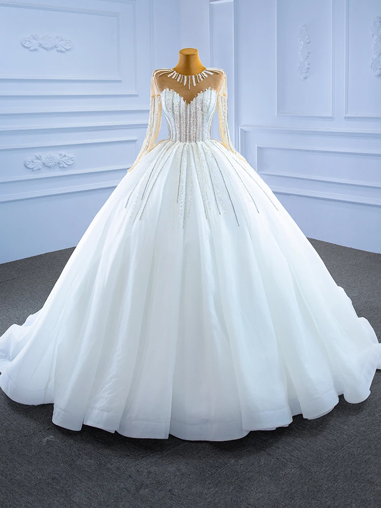 

Molanda Hung Luxury Illusion Sweetheart Wedding Dress Sparkly Beaded And Sequined Cut Out Pattern Bridal Ball Gown 67263