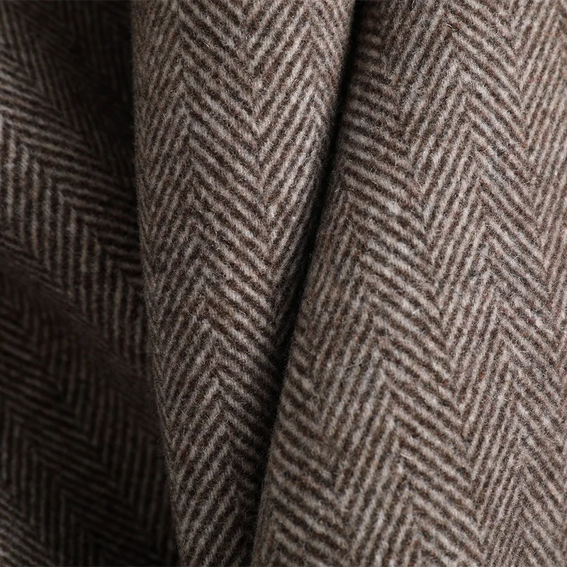 Женский 19FW двусторонний шерстяной твидовый бейзер кофта жакет с повязкой |