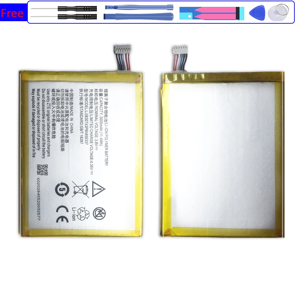 

Li3830T43P6h856337 Battery For ZTE Blade X9 G719C N939St Qingyang 3 ZTE Blade S6 Lux Q7/-C V5 Pro N939SC N939SD Bateria 3000mAh