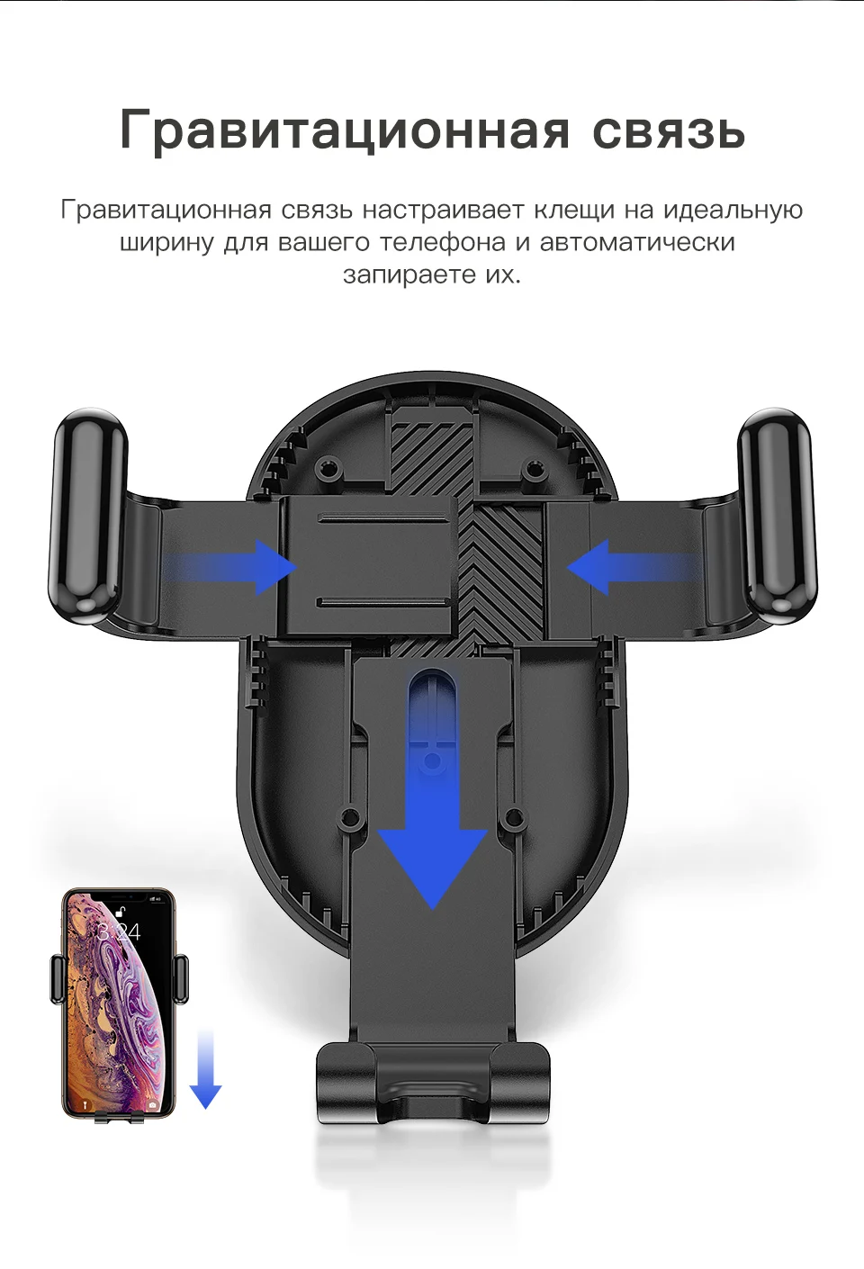 KUULAA Автомобильный держатель для телефона, гравитационная подставка, держатель для мобильного телефона в машину, держатель для телефона, подставка для iPhone, samsung, Xiaomi