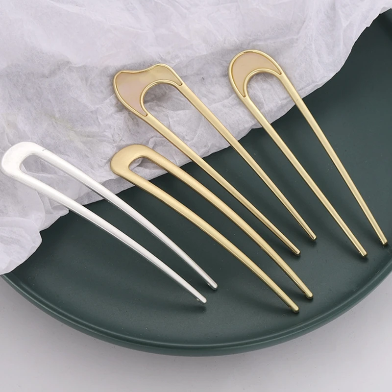 Металлическая U-образная шпилька для волос в китайском стиле вилка зажим