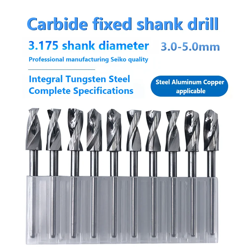 

Carbide PCB Drill Bits 10Pcs 3/4/4.5/5mm Print Circuit Board Mini CNC Drilling Bit Set PCB Mini Drill Bit Tungsten Steel CNC