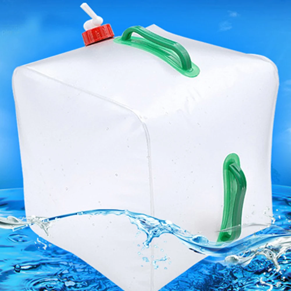

20L PVC Large Foldable Drinking Water Bag Foldable Water Carrier Container Bottle For Camp Picnic Adjust The Water flow Summer
