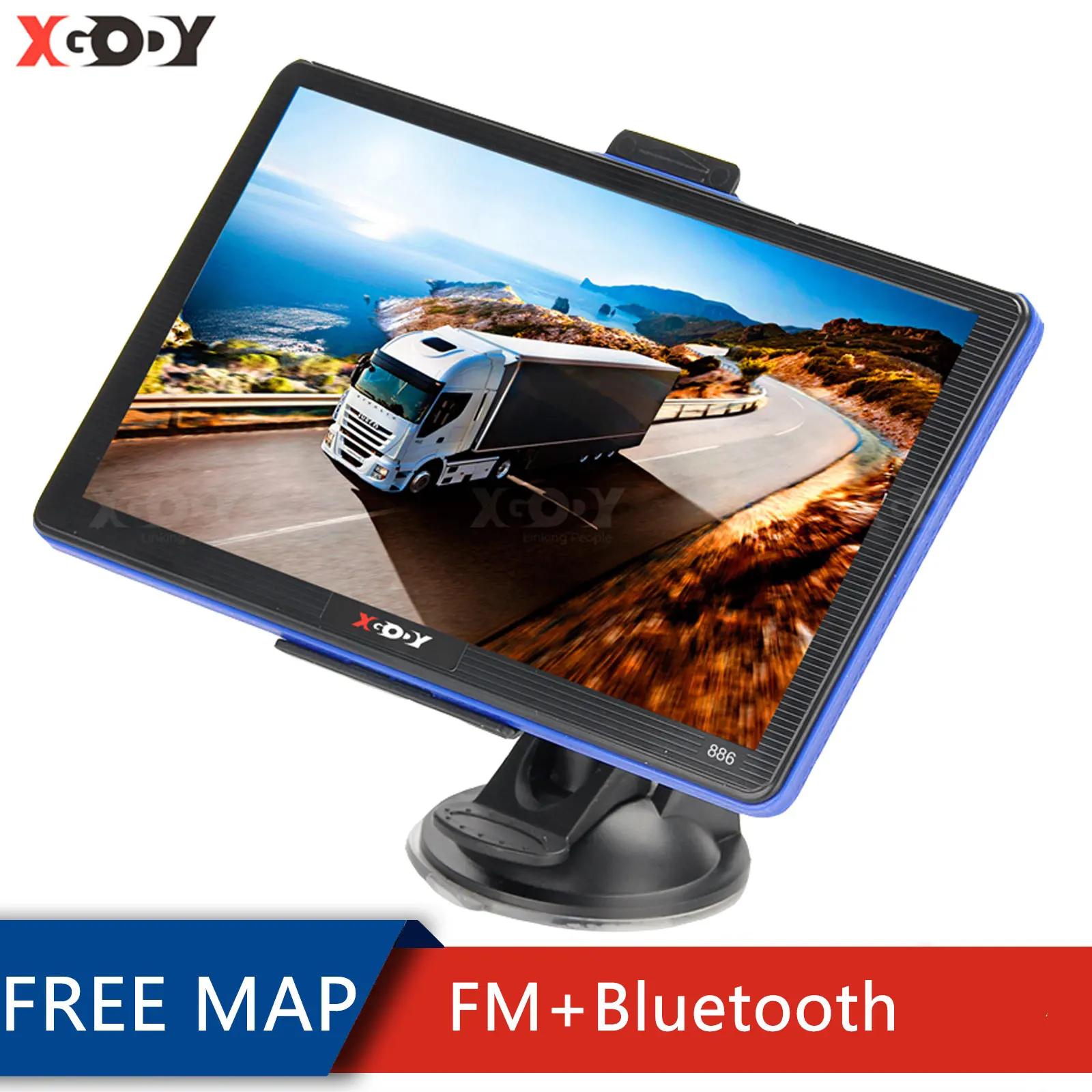 XGODY 7 дюймов GPS грузовик навигационная 886 256 м + 8 Гб емкостный сенсорный экран Экран