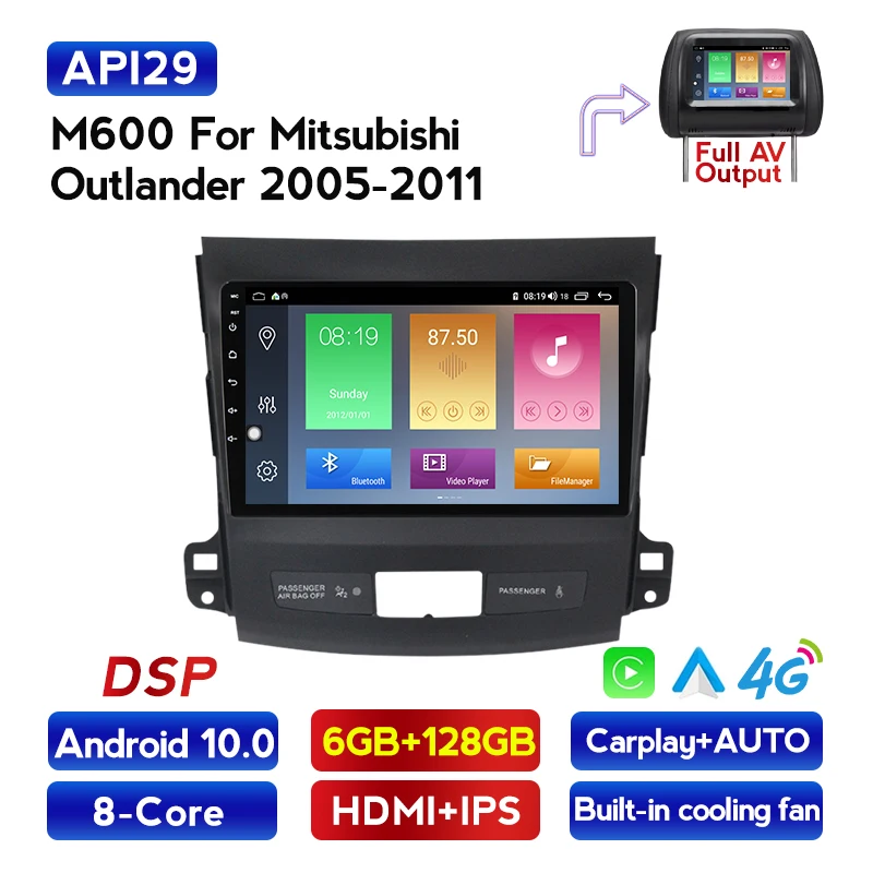 

Android 10 DSP IPS For Mitsubishi Outlander 2006-2014 Peugeot 4007/Citroen C-Crosser Car DVD Multimedia GPS Navigation Player