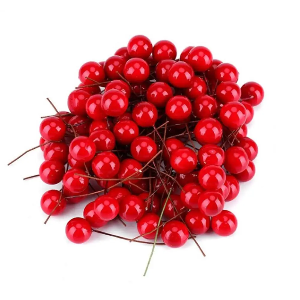 100 шт 10 мм Сделай Сам имитация ягод для рождественской елки гирлянды свадебное
