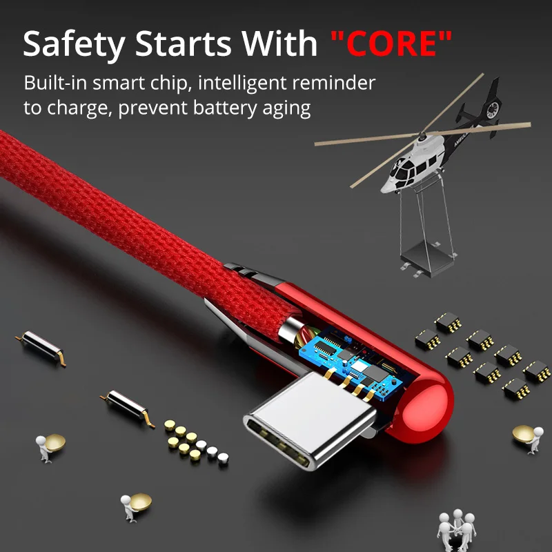Кабель зарядный anmon Micro USB Type-C со светодиодной подсветкой кабель для быстрой