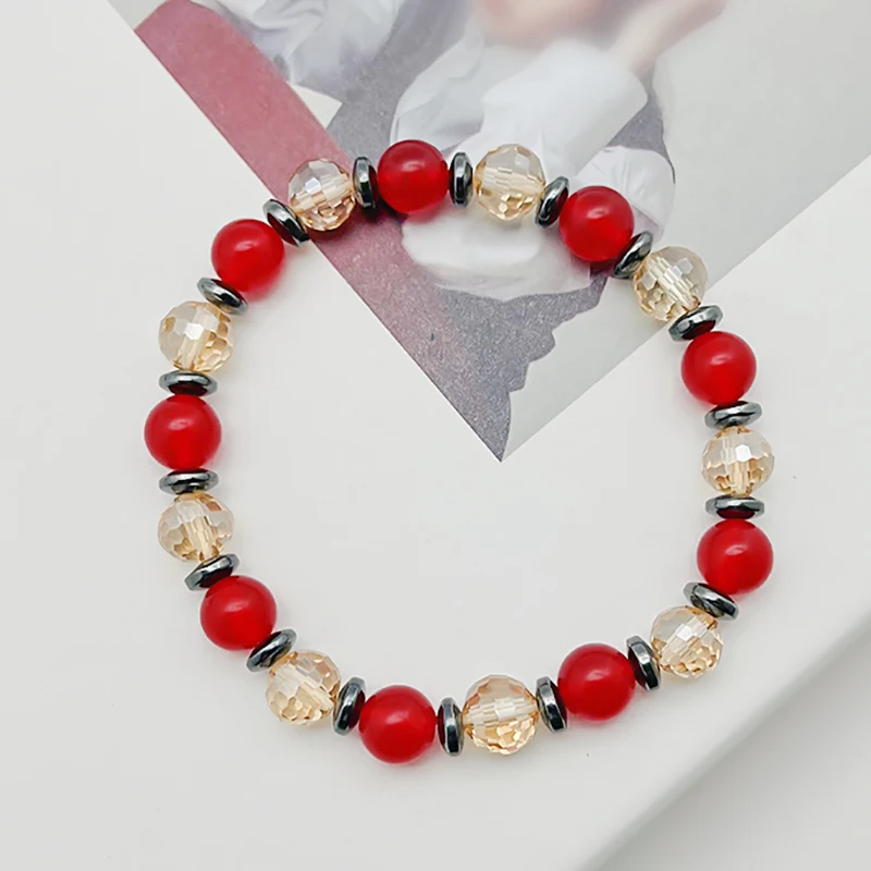 Эластичные браслеты ручной работы из натурального камня в богемном стиле