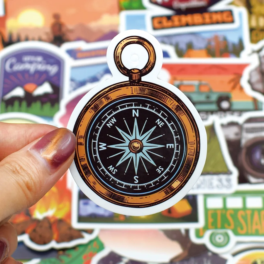 50 PCS Adventure Camping Stickers Outdoor Landscape Climbing Travel Waterproof Sticker for DIY Cup Suitcase Laptop Bicycle Car | Игрушки и