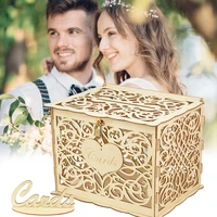 wedding card box diy mrmrs wooden wedding invitation card envelope gifts box money boxes birthday party favor rustic decoration