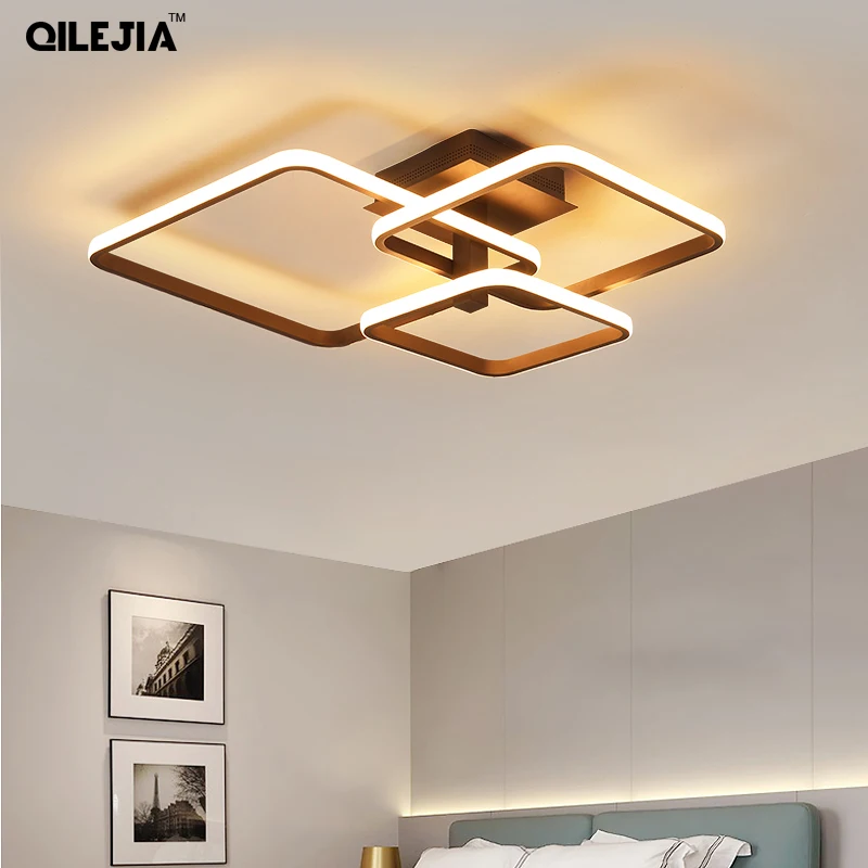 Современная люстра для гостиной столовой спальни с регулируемой яркостью и