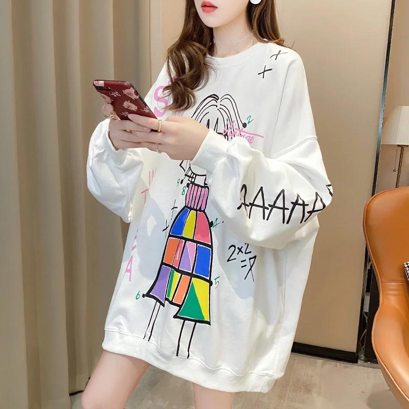 

Осень 2021, свободный Женский пуловер средней длины