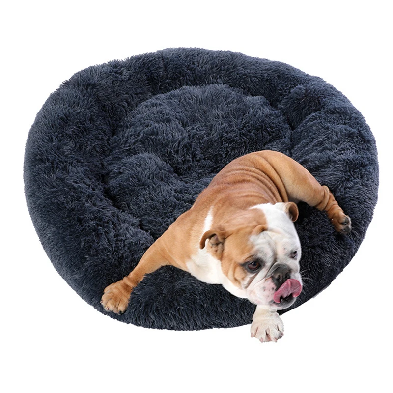 

Soft Pet Bed Kennel Dog Long Plush Puppy Cushion Mat Round Cat Beds House Pet Products Cushion Cat Mat Animals Sleeping Sofa