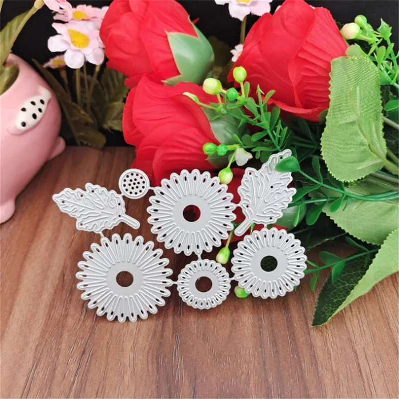 

7Pcs New Flower leaf Metal cutting dies cut die mold Scrapbook paper craft knife mould blade punch stencils dies