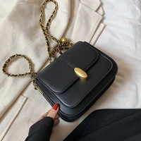 vintage flap crossbody messenger bags for women 2021 pu leather winter designer travel chain handbag simple shoulder purses