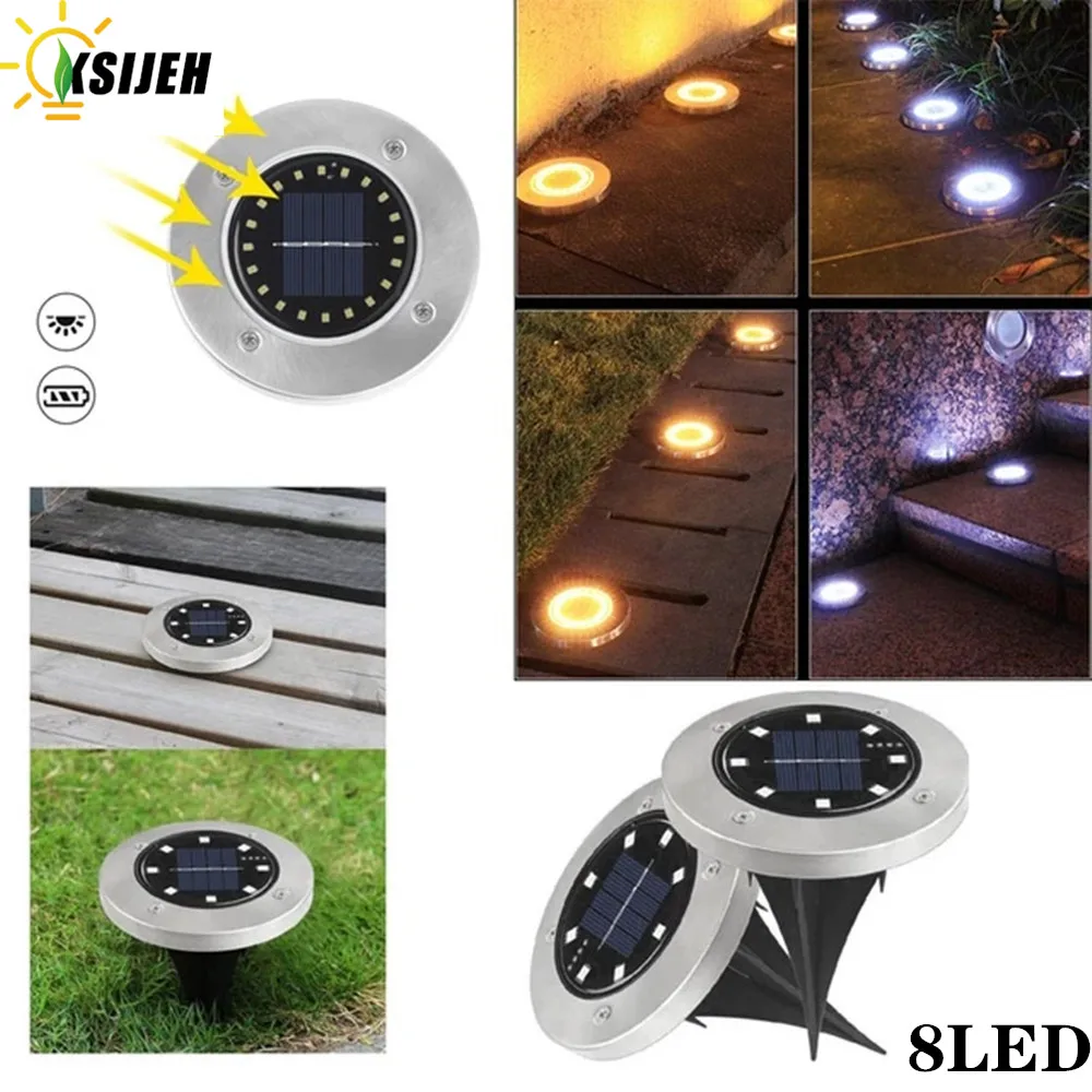 

8 шт., водонепроницаемые садовые фонари на солнечной батарее