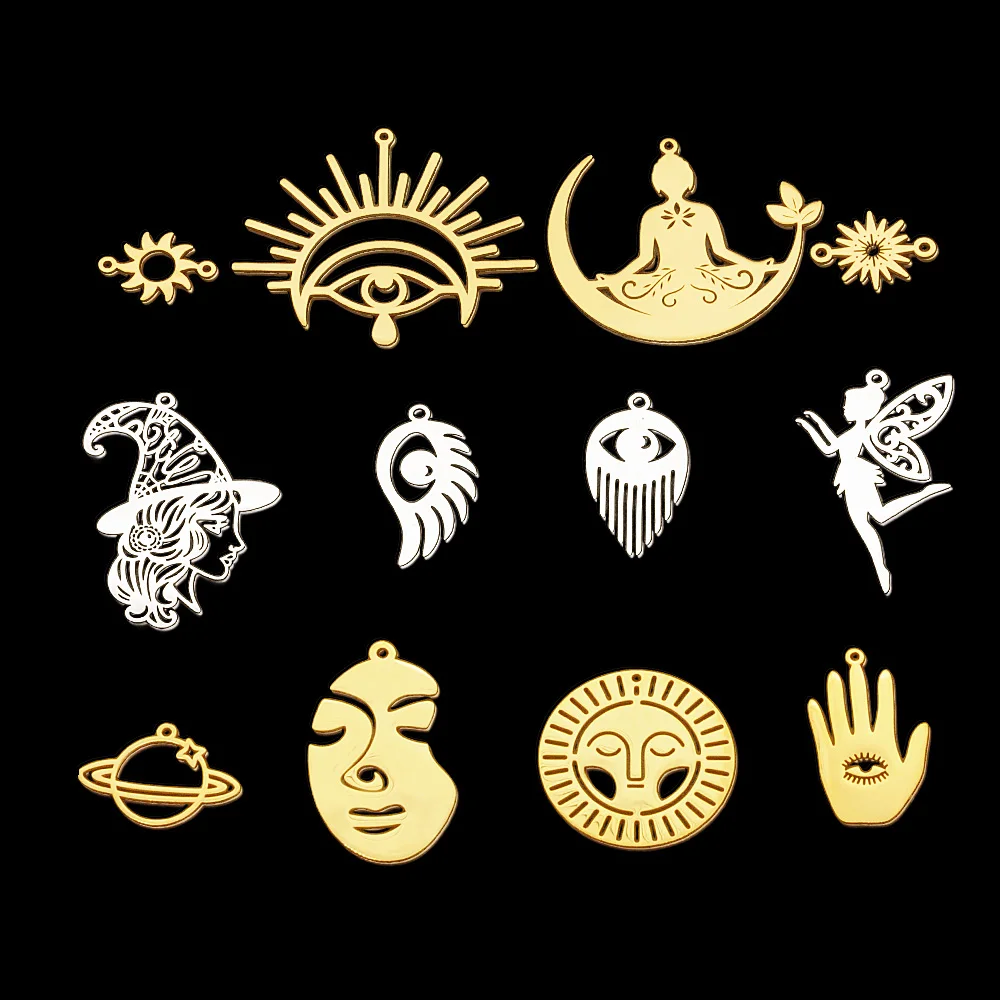 5 шт./лот 100% нержавеющая сталь глаз сглаза ангела солнце Подвеска для ожерелья