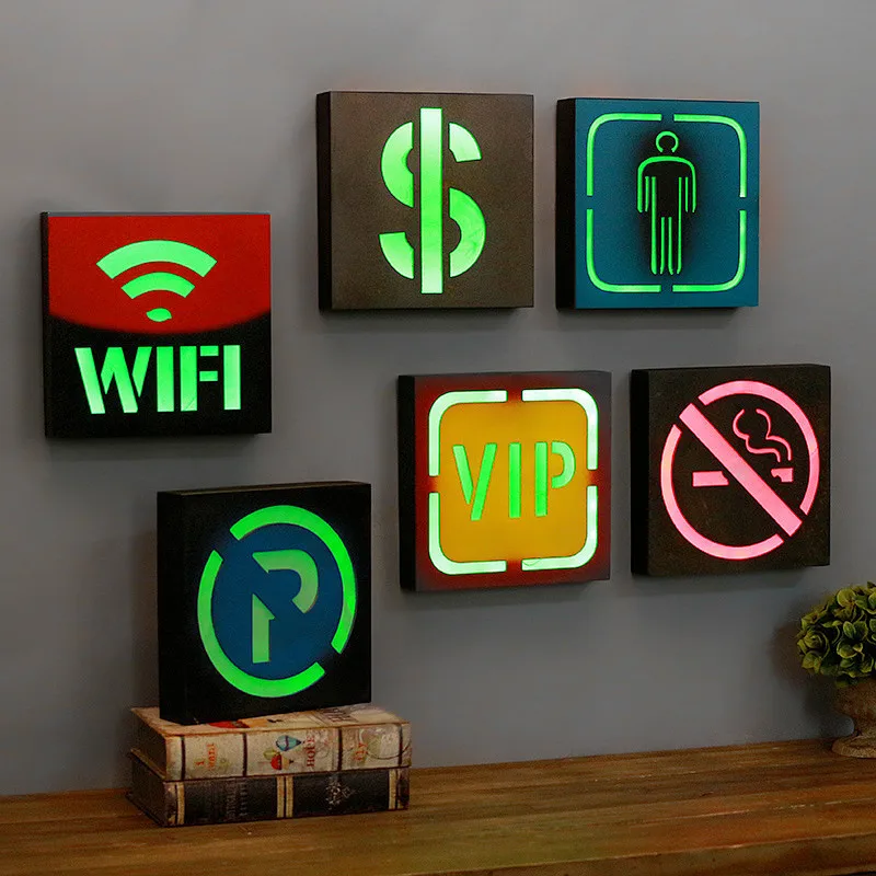 Креативное настенное украшение для дома американский Ретро светодиодный