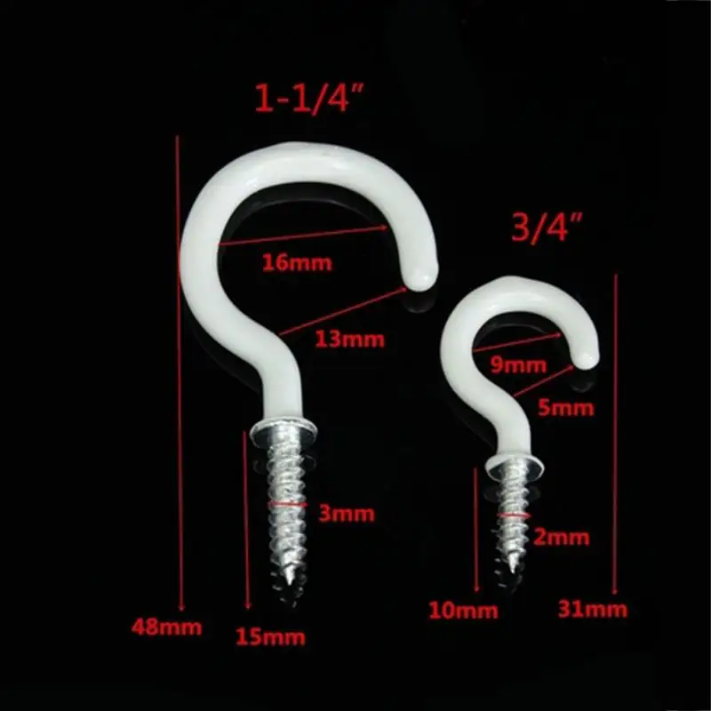 Высокое качество 20 шт 3/4 1/4 дюйма мягкий пластик + нержавеющая сталь чашки крючки