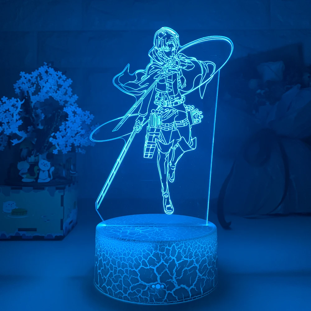 

LED Night Light Newest 3D Lamp Anime Attack on Titan Levi Ackerman Light For Bedroom Decoration Kids Gift Attack On Titan Levi