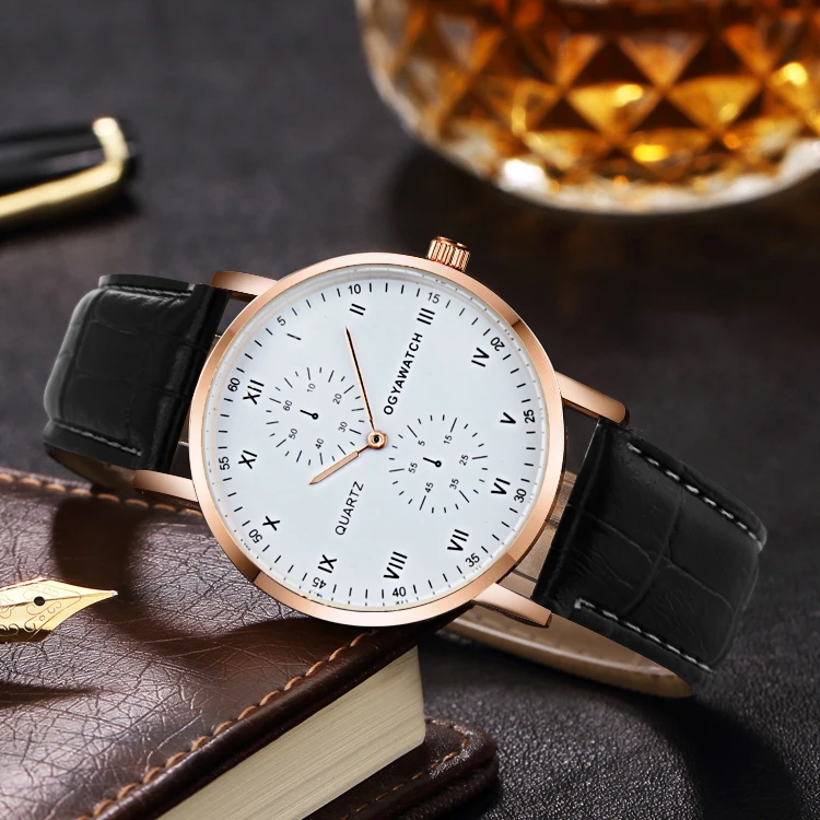 Новинка 2020 повседневные мужские часы OGY в ретро стиле с кожаным ремешком модные