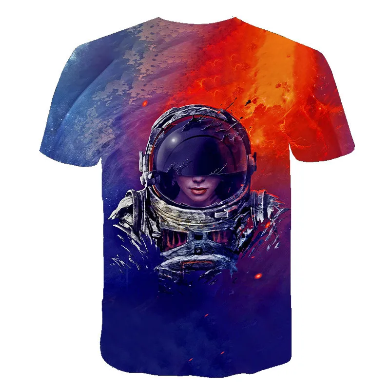 Лето 2020 новая мужская одежда футболка 3D космический астронавт Футболка с принтом