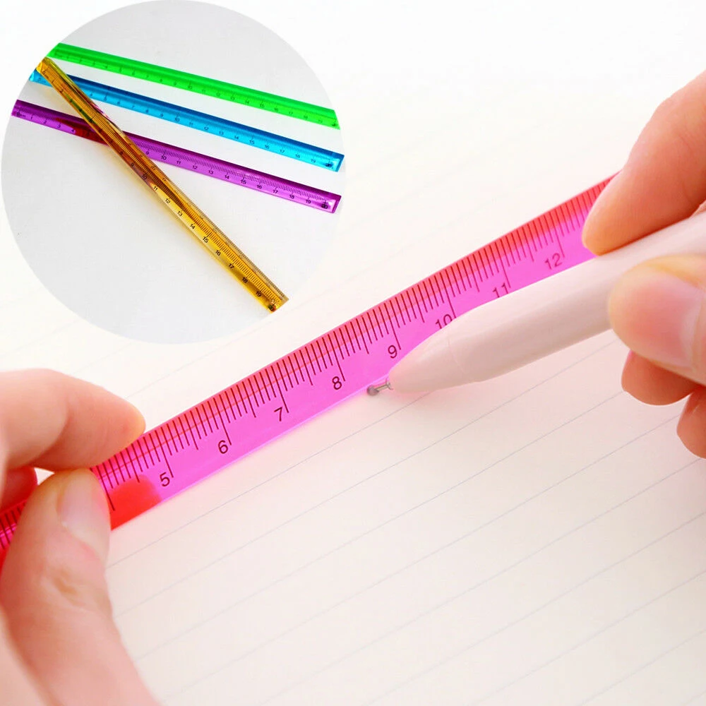 

20cm Transparent Crystal Tree Triangular Ruler Measuring And Drawing Multi-function Measuring Tool Supplies
