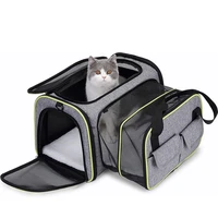 pet carrier soft sided warm bottom mat large space fat cat 10kg dog travel in vehicles airline approved