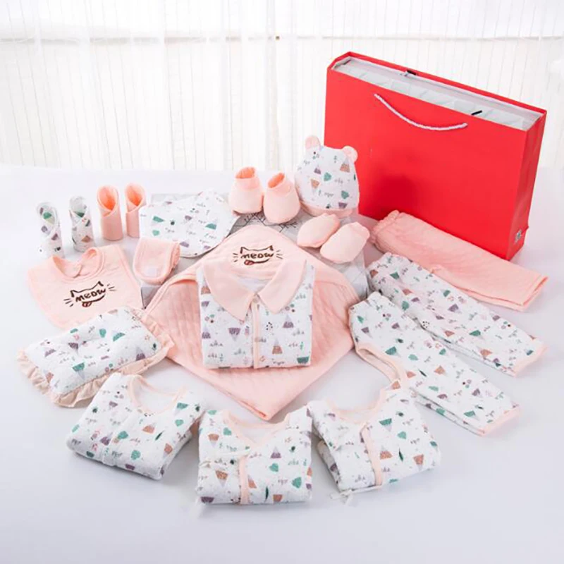 

Комплект детский зимний из мягкого хлопка, рубашка + штаны, шапочка, нижнее белье для новорожденных, с длинным рукавом, YKQ080